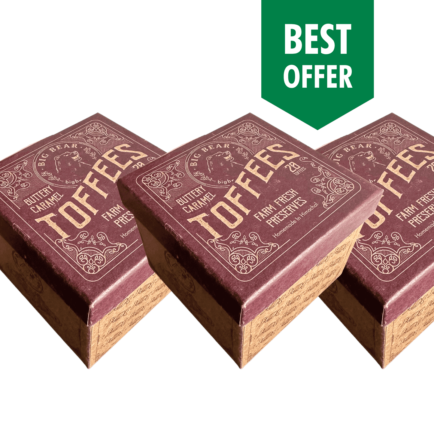 Caramel Toffee 300g 3 x PACK COMBO - Big Bear Farms