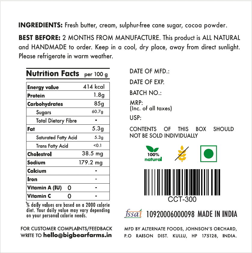 Toffee Tin - Assorted Caramel & Chocolate 600g - 40 pieces - Big Bear Farms