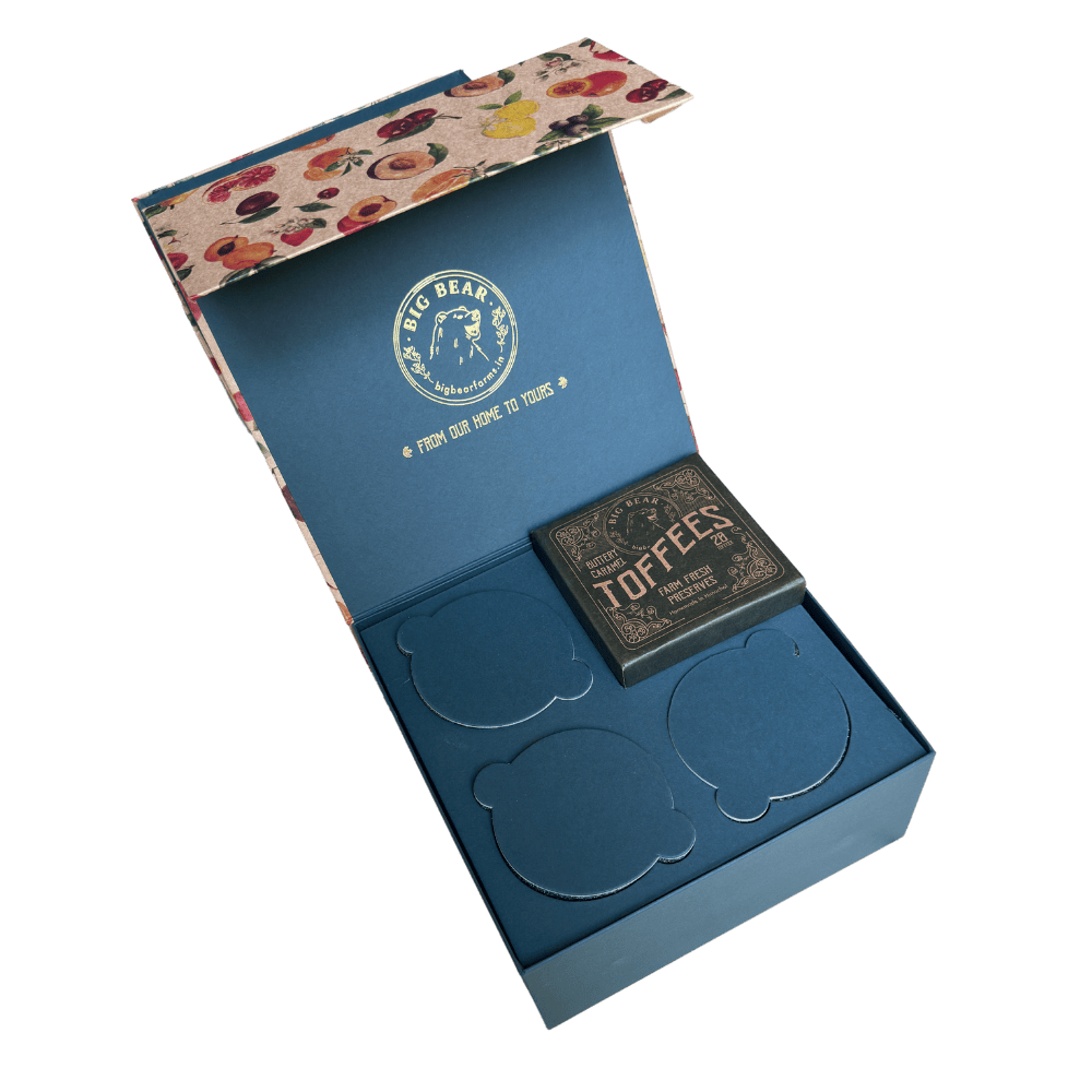 Festive Box of 4 with Caramel Toffee 300g - BOX ONLY - PART OF CUSTOMISED GIFT BOX