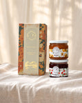 Marigold box of two - Apricot Jam + Strawberry Jam