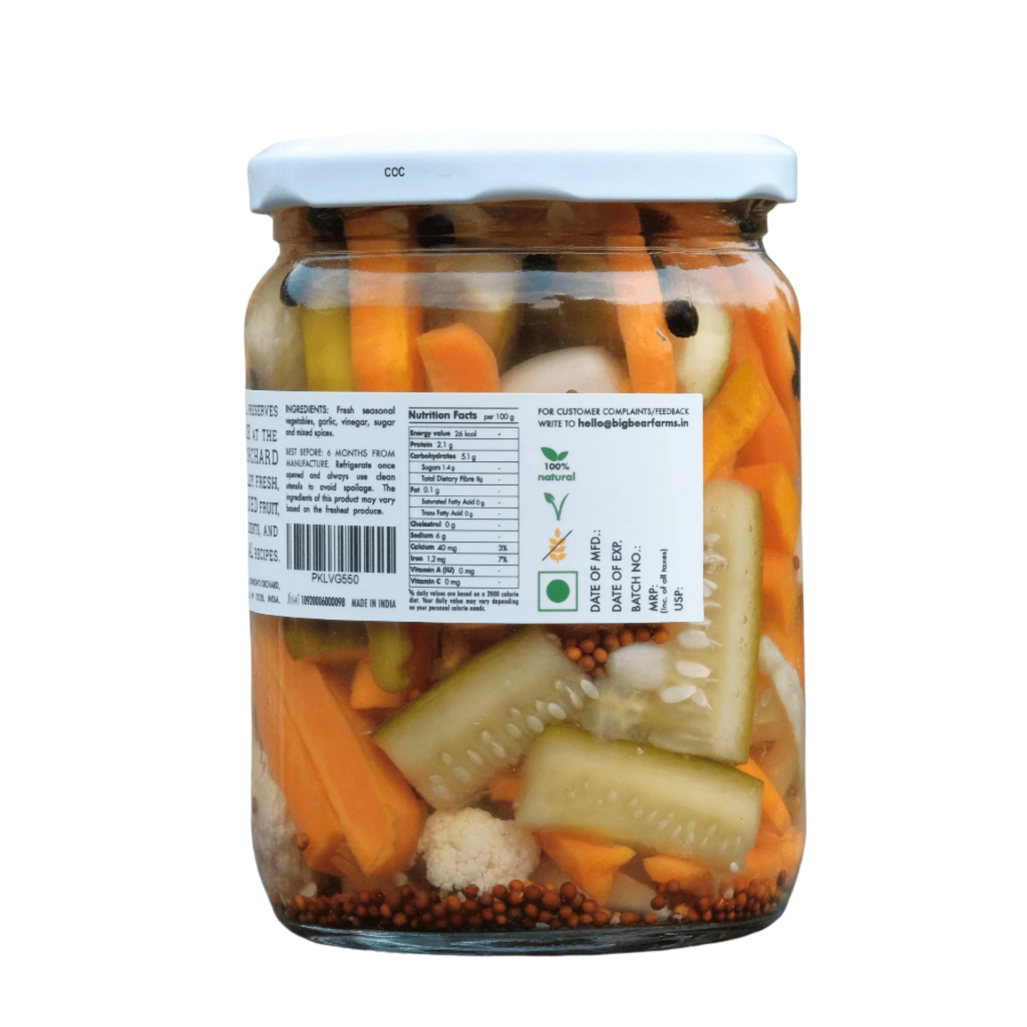 Pickled Vegetables 550g - Big Bear Farms