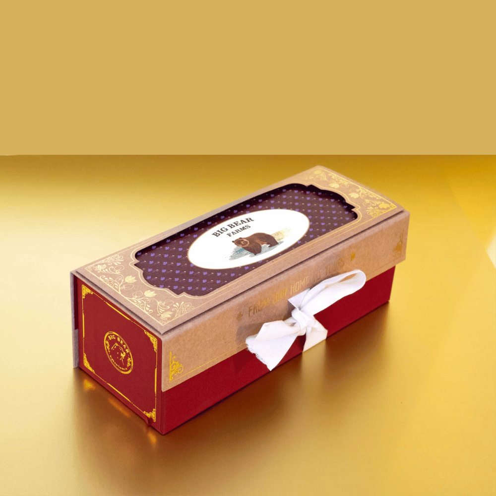 POSTCARD GIFT BOX with Three Citrus Marmalade, Peach Marmalade, Apple Jam 120g - Big Bear Farms