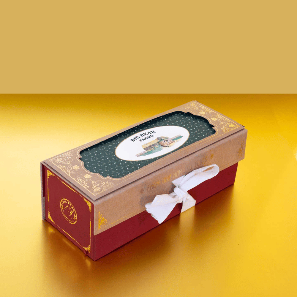 POSTCARD GIFT BOX with Three Citrus Marmalade, Peach Marmalade, Apple Jam 120g - Big Bear Farms