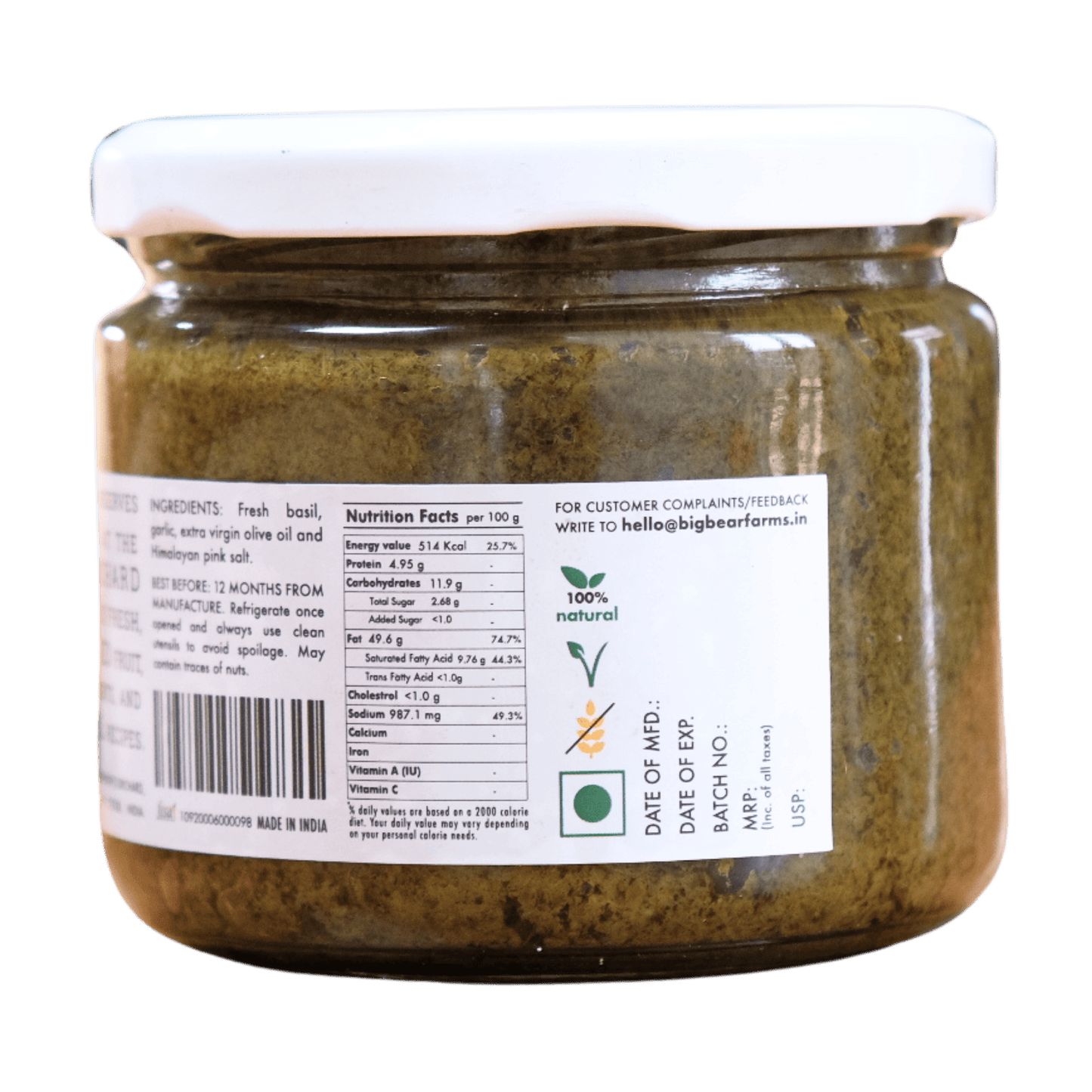 Basil in a Bottle 300g - Big Bear Farms