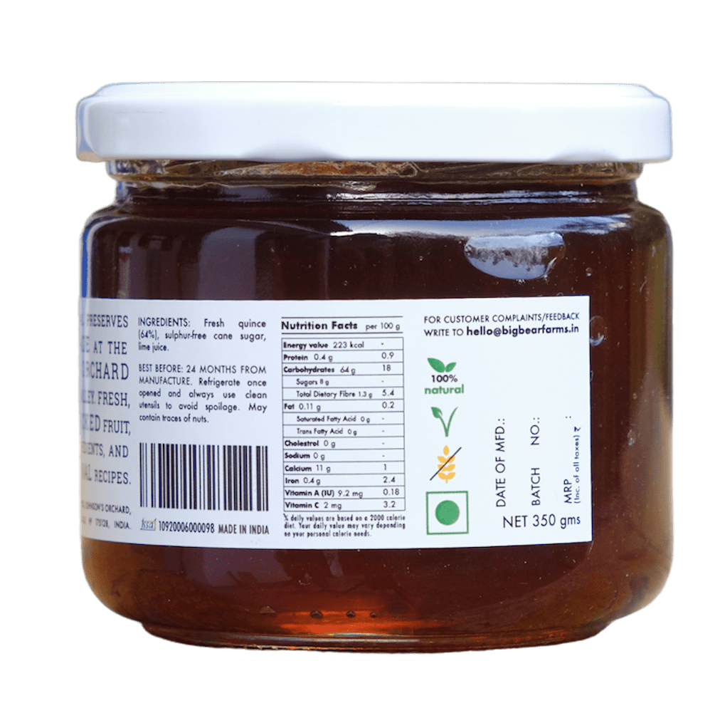 Quince Jelly 300g - Big Bear Farms