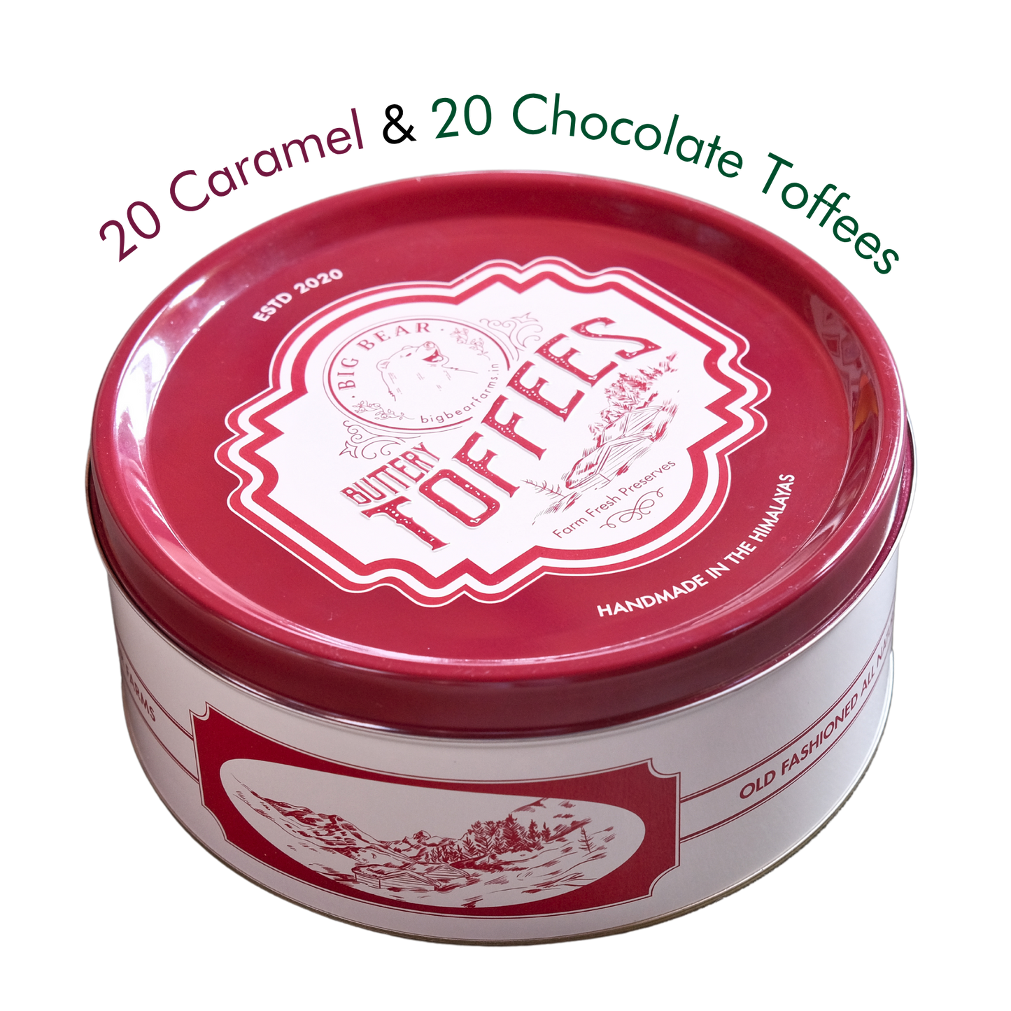 Assorted Caramel & Chocolate Toffee Tin  600g - 40 pieces