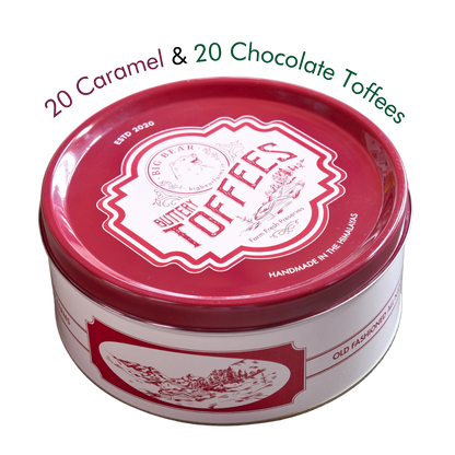 Assorted Caramel & Chocolate Toffee Tin  600g - 40 pieces
