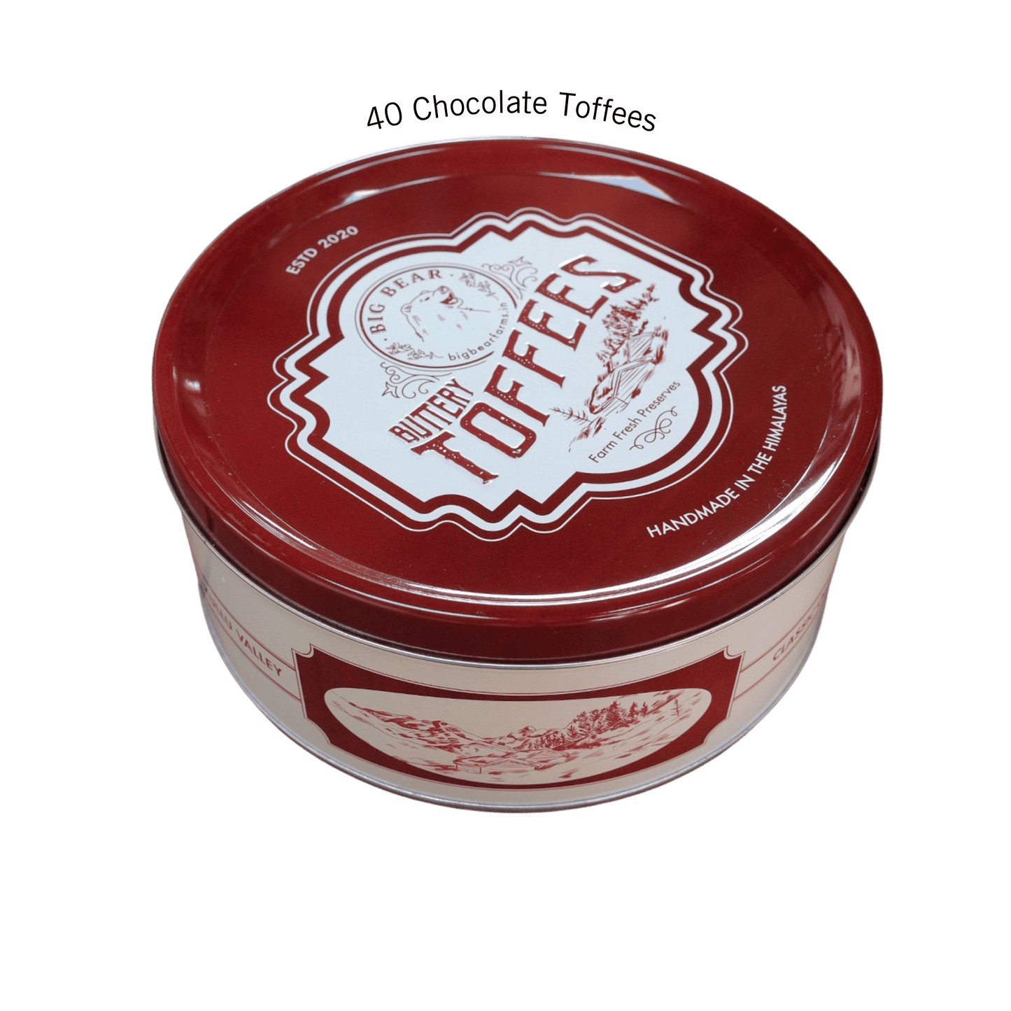 Chocolate Caramel Toffee Tin  600g - 40 pieces - Big Bear Farms