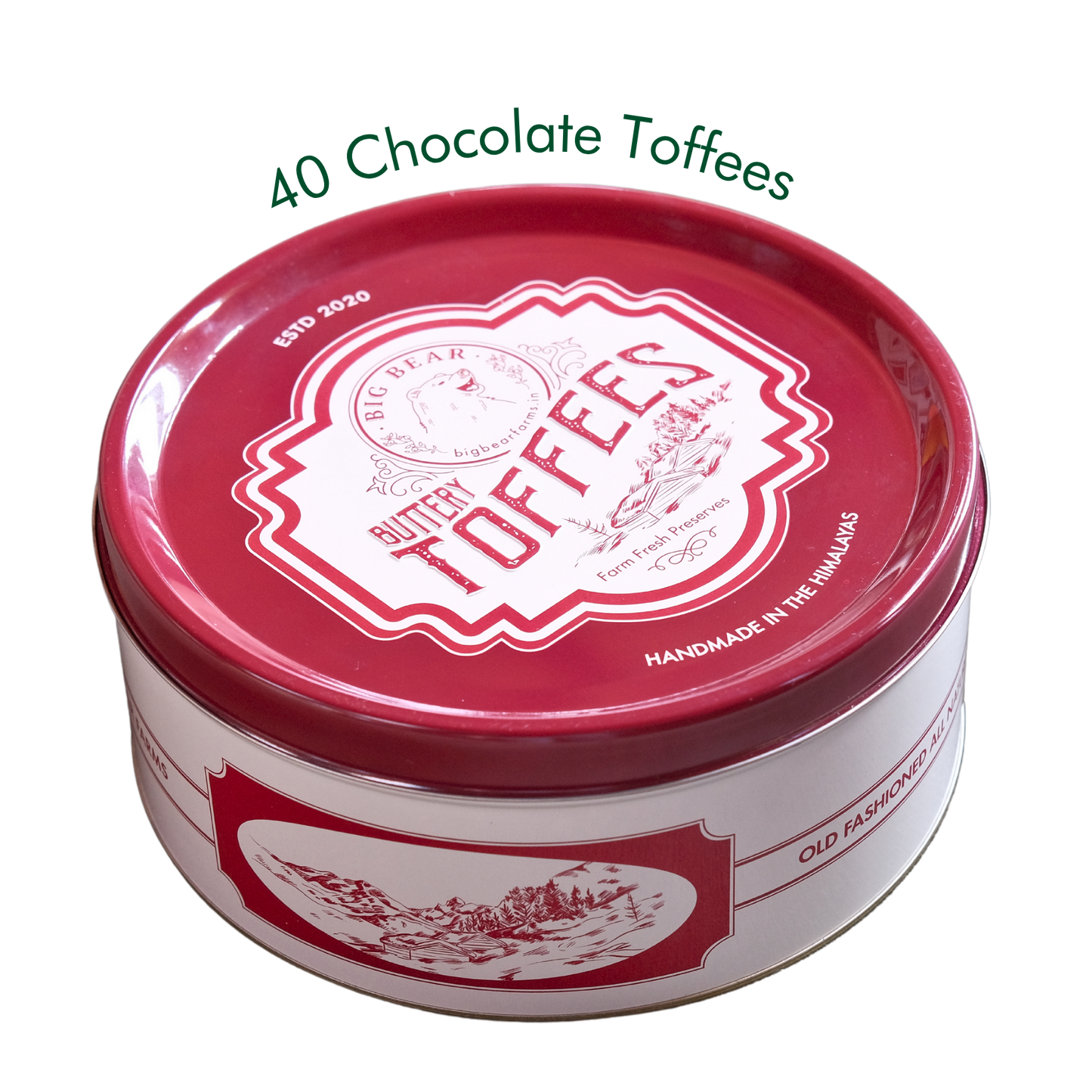 Chocolate Caramel Toffee Tin  600g - 40 pieces - Big Bear Farms