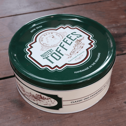 Assorted Caramel, Coffee & Chocolate Toffee Tin  600g - 40 pieces - Big Bear Farms
