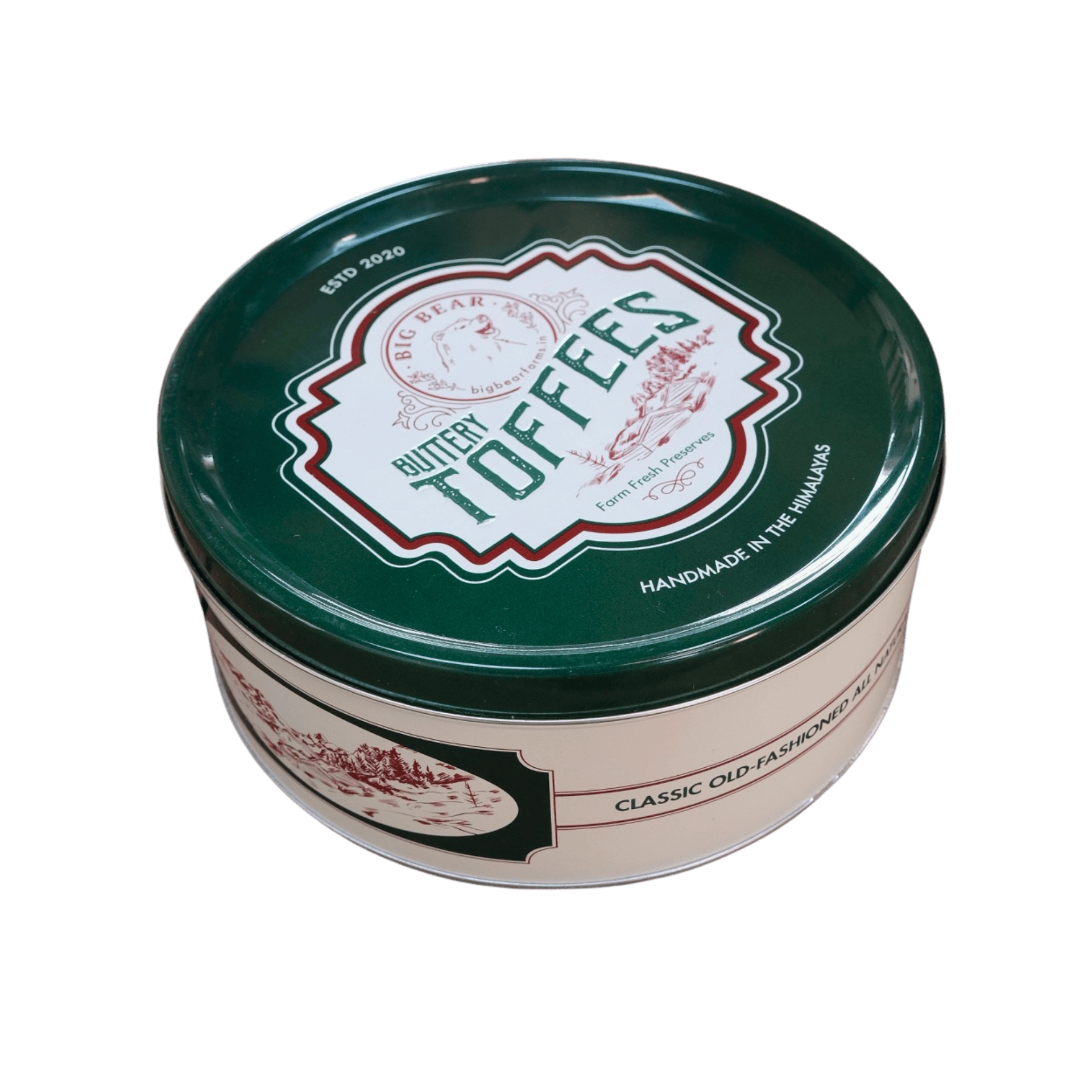 Assorted Caramel, Coffee & Chocolate Toffee Tin  600g - 40 pieces - Big Bear Farms