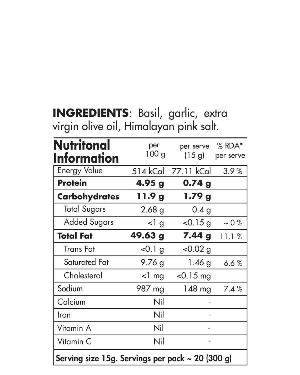 Basil in a Bottle 300g - Big Bear Farms