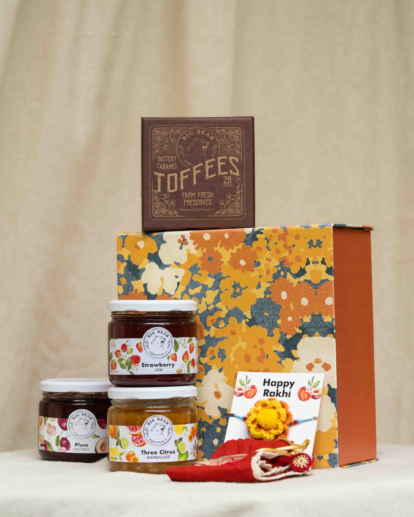 Marigold Rakhi Gift Box of Four