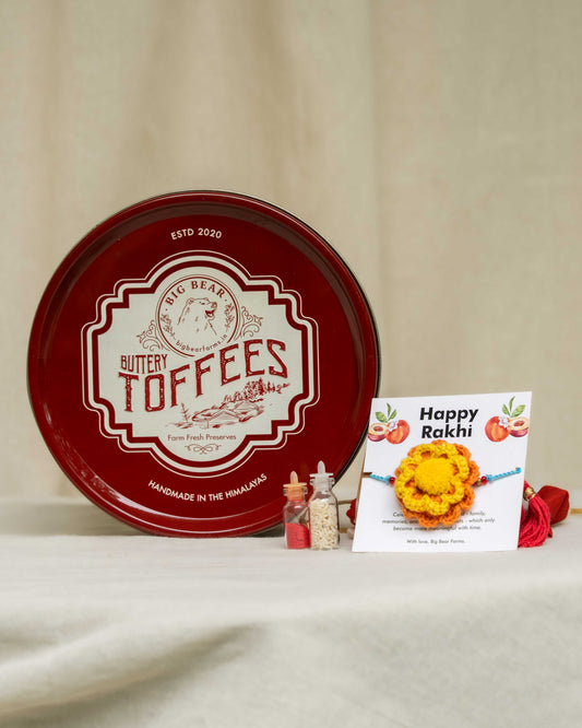 Buttery Caramel Toffee Tin with Rakhi - Big Bear Farms