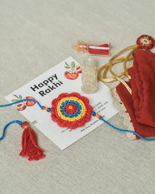Red Flower Rakhi (Single Rakhi) - Big Bear Farms