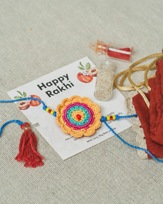 Yellow Flower Rakhi (Single Rakhi) - Big Bear Farms