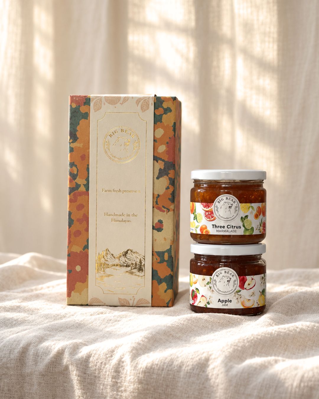 Marigold box of two - Three Citrus Marmalade + Apple Jam