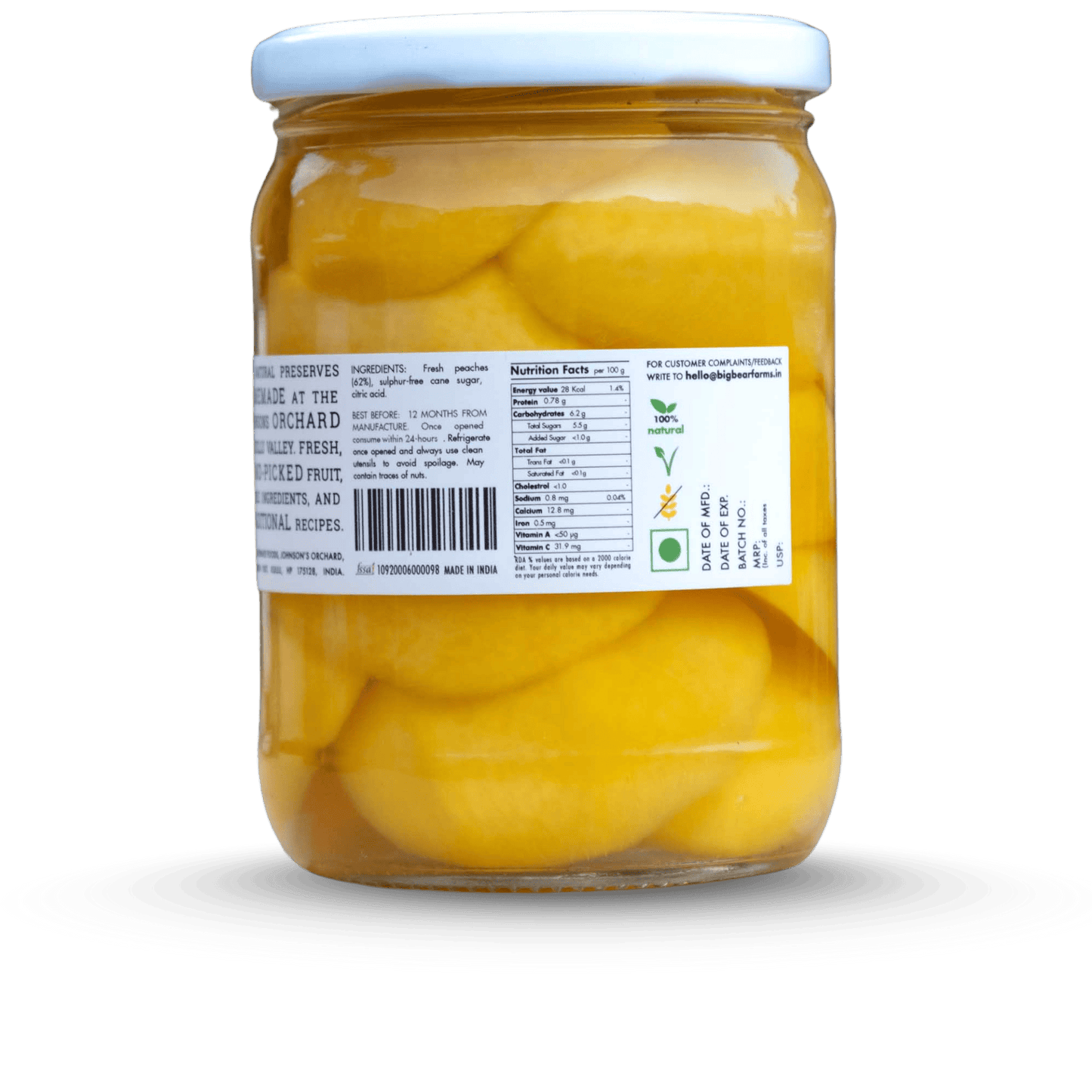 Bottled Peaches 500g