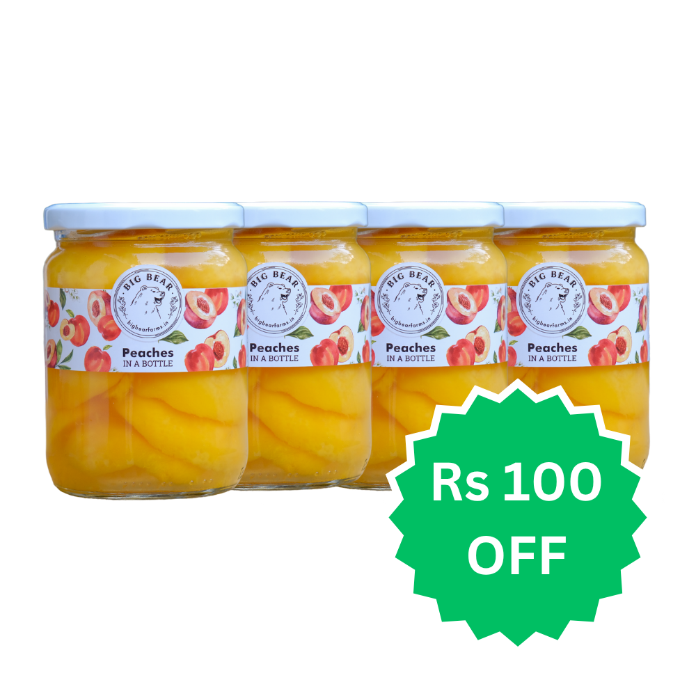 4 x PACK Bottled Peaches 500g - Big Bear Farms