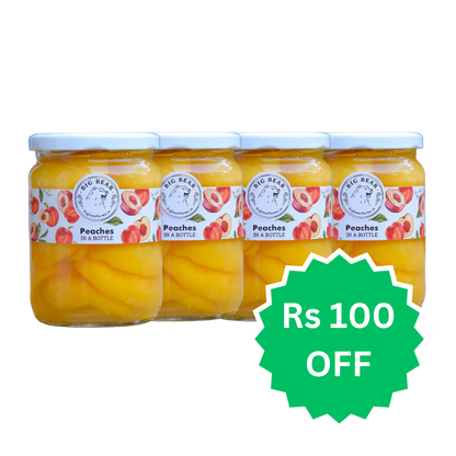 4 x PACK Bottled Peaches 500g - Big Bear Farms