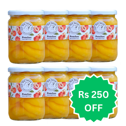 8 x PACK Bottled Peaches 500g - Big Bear Farms