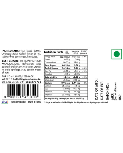 Three Citrus Marmalade 350g - Big Bear Farms