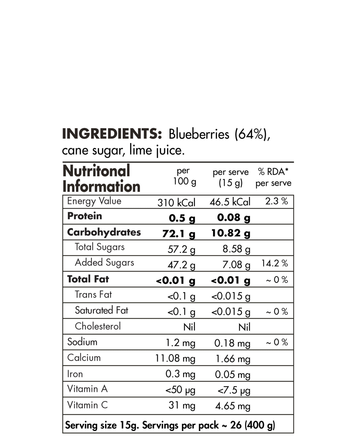 Blueberry Preserve 400g - Big Bear Farms