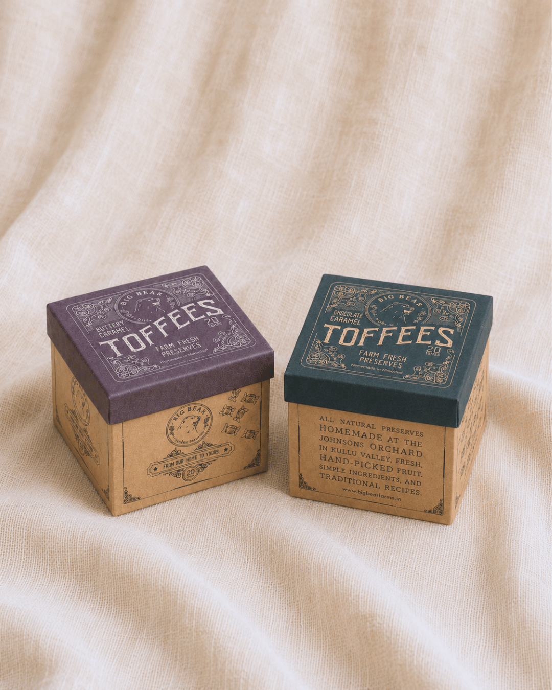 Chocolate Caramel Toffee 300g + Caramel Toffee 300g - Big Bear Farms
