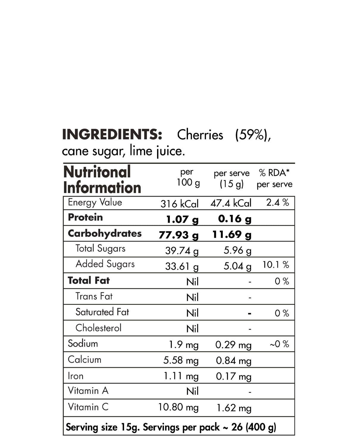 Cherry Preserve 400g - Big Bear Farms