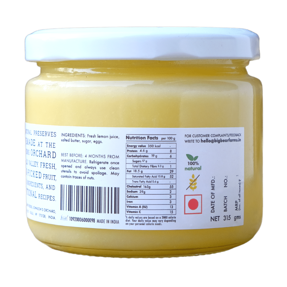 Lemon Curd 315g - Big Bear Farms
