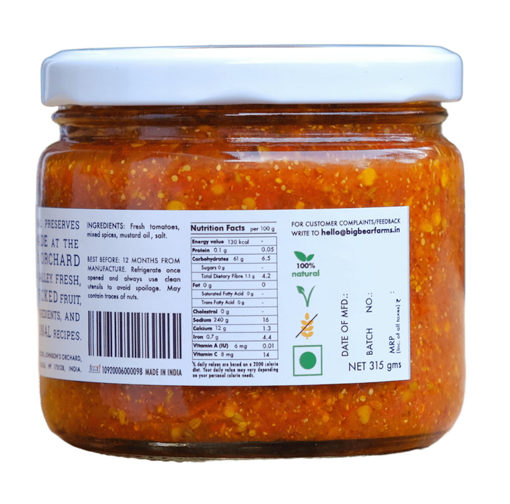 Tomato Pickle 300g - Big Bear Farms